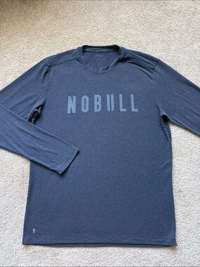 Nobull Navy Blue Athletic Soft Long Sleeve Crewneck Tee